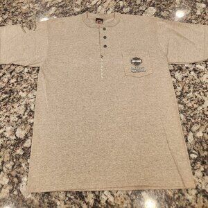 Vintage Harley-Davidson NYC Shirt Mens Large Camel Henley USA 2000 NOS NWT